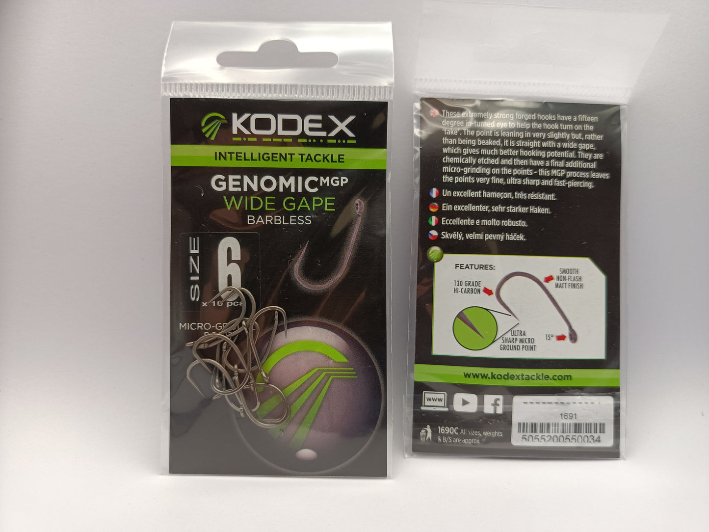 Kodex Genomic Wide Gape Barbless Hooks